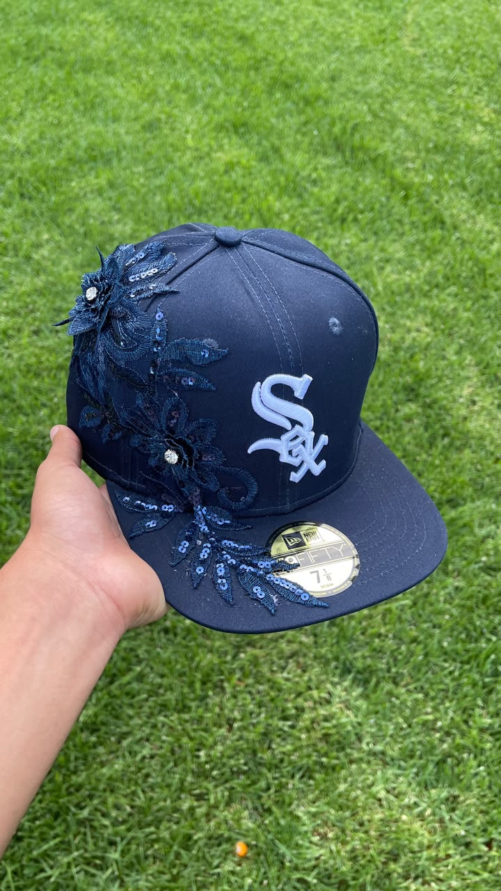 Casquette Chicago White Sox Marine - Broderie Florale Nuit & Sequins