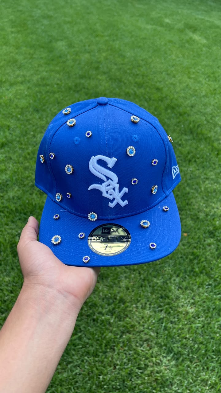 Casquette Chicago White Sox Bleue Custom - Bijoux & Strass
