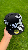 Casquette NY Yankees Noire Destroyed - Dentelle Blanche & Perles