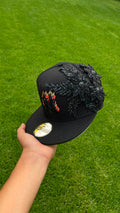 Casquette NY Yankees Dark Custom - Flammes & Fleurs Noires 3D